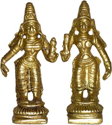 B H A R A T H A A T Brass Goddess Riddhi Siddhi Devi Maa Idol Statue Murti Showpiece (2.2 x 0.5 x 2.5 inches) Decorative Showpiece  -  6.35 cm