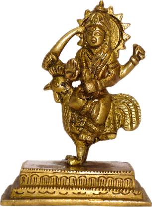 B H A R A T H A A T Brass Goddess Bahuchara Mata Maa Devi Idol Statue Murti Showpiece (2.2 x 1.5 x 3 inches) Decorative Showpiece  -  7.62 cm