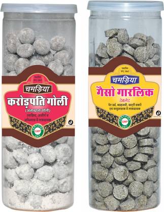CHAMRIA Karorpati Goli & Gasso Garlic Tablet Digestive Combo 400gm Pack of 2