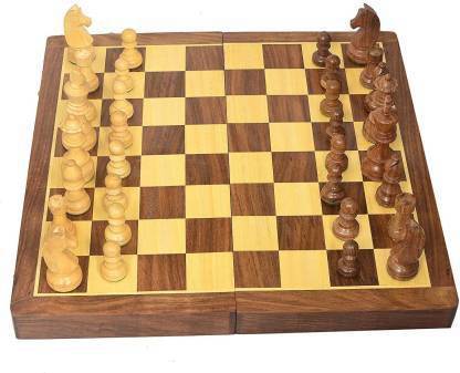 CAD Designs Hand Carved Wood/Wooden Chess Game board 42 cm Chess Board
