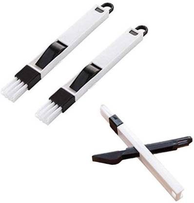 VENBUY Window Edges Corner Cleaning 2 in 1 Small Brush with Multipurpose Use-Easy Cleaning Keyboard Window Frame-Portable and Easy to Use-Comes with Mini Dustpan Plastic Wet and Dry Brush