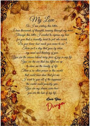 Midas Craft I Love You Divya ….02 Love Letter Greeting Card