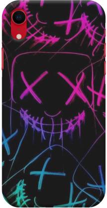 NDCOM Back Cover for Apple iPhone XR Neon Mask Glitch Printed