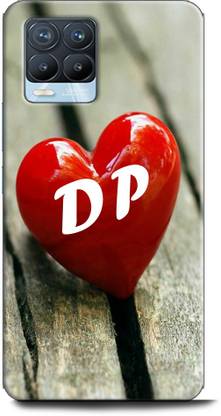 INDICRAFT Back Cover for Realme 8, RMX3085 D P, D LOVES P, NAME, LETTER, ALPHABET, DP LOVE, HART, BLUE