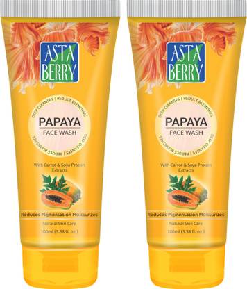 ASTABERRY Papaya 100ml (Pack of 2) Reduces Pigmentation Face Wash  (200 ml) at Rs. 129