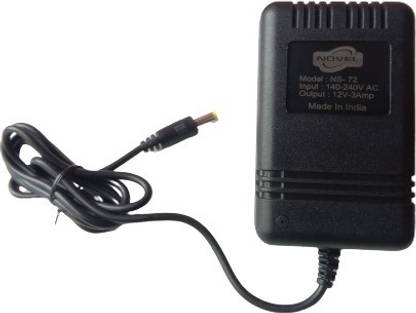 Noval NS-72 12V 3A SMPS DC 2.5 MM PIN ,3 PIN PLUG IN Power Adaptor, Power Supply Ac Input 100-240V Dc Output 12Volt 3Amps Worldwide Adaptor 12 W Adapter (Power Cord Included) 12 W Adapter