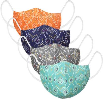 FABLE LABEL Cotton Blend 3 Layer Reusable Printed Face Mask FACE MASK-31 Cloth Mask