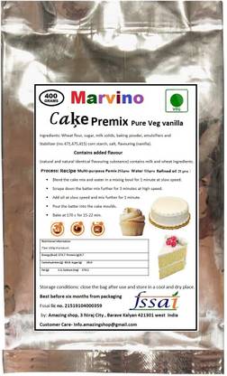 Marvino Cake Premix Vanilla Veg (Ready Premix) 400 g
