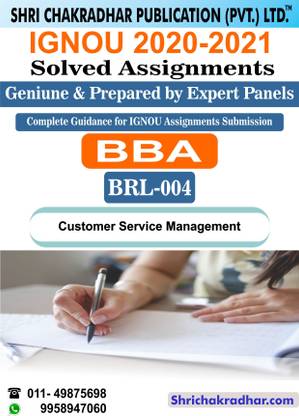 IGNOU BRL 4 Customer Service Management IGNOU Solved Assignment 2020 2021 IGNOU BBARL IGNOU Bachelor Of Business Administration (Retailing) Brl-4