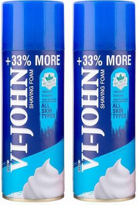 VI-JOHN VIJOHN Shaving Foam 400GM All Type Skin (Pack of 2)