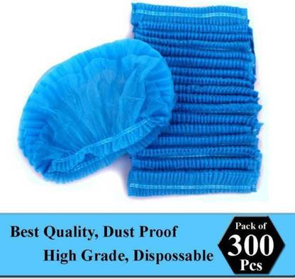 Rimjhim Pack of 300 Blue Non Woven Disposable Bouffant Cap Surgical Head Cap