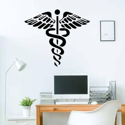 VVWV Doctor Logo Wall Stickers for Hospital Home Living Study Bedroom Office Hall Wall Decor Stickers PVC Vinyl Decals L X H 55 X 75 Cms