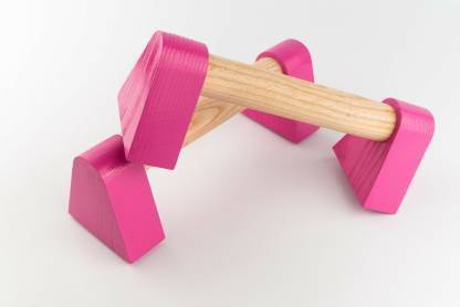 BOSTER Wooden Parallettes bar Push-up Bar (Pink) Push-up Bar
