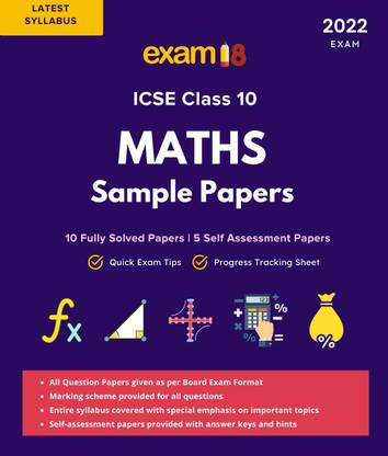 Exam18 ICSE Maths Sample Papers for Class 10, Solved, 2022 Exam