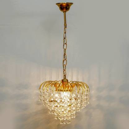 Prop It Up Lighting Austrian Crystal Small Size Chandelier/Pendant Light for Single Bulb Best Suitable for Dinning Hall Rooms (0035/2D-GD) Chandelier Ceiling Lamp