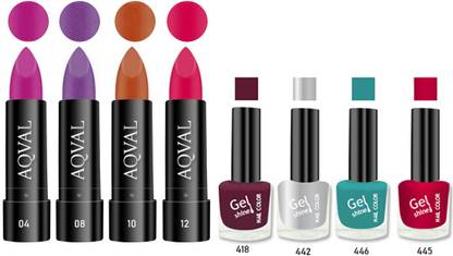 AQVAL Premium Combo Of Nail Polish And Matt Lipsticks110502021A15