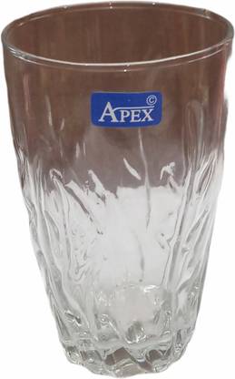Pimo (Pack of 6) Tall Cocktail/Juice/Beer/Mocktail Glass Set, 280ml, Set of 6, Transparent Glass Set Water/Juice Glass