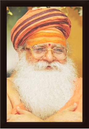 Braj Art Gallery Karshni Guru Swami Sharnanand Ji Maharaj Photo Frame Digital Reprint 19.5 inch x 13.5 inch Painting