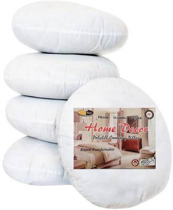 Decor 5 ROUND CUSHION GOOD FIBRE INSIDE PACK OF 5 (JUMBO PACK) Polyester Fibre Solid Cushion Pack of 4
