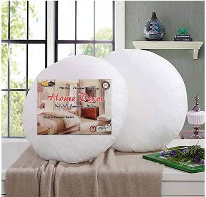 Golden 02 FIBRE ROUND CUSHION FIBRE LUXURY SERIES Microfibre Solid Cushion Pack of 2