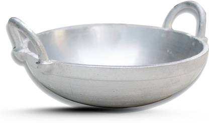 Zilpin Kadhai/Cheenachatti (11)Inch Anodised Aluminium|Indalium Deep Frying Pan without Lid (3.3)Liter Heavy Base Round Bottom Cookware,Food-Grade (1)Qty Wok 3.3 L capacity 28 cm diameter