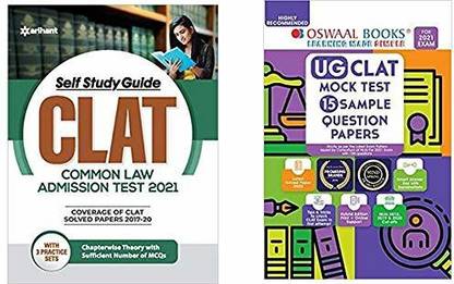 Arihant Self Study Guide CLAT 2021 & Oswaal UG CLAT Mock Test, 15 Sample Question Papers Combo