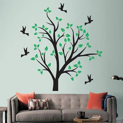 MMD DECORATION Bird Tree 2 FLOWER Wall art Stencil TREE PATTERN Size:- ( 16 X 24 ) beautiful Wall Art Stencil (Pack of 1) Reusable Wall Painting Stencil for Home / office Decoration Wall Stencil Wall Stencil Stencil