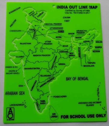 ऐश INDIA MAP STENCIL AR002 इंडिया मैप स्टेंसिल स्टेंसिल