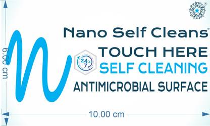 OXYLOOK 10 cm Peel & Stick Self-Cleaning Antimicrobial Door Handle Wrap Self Adhesive Sticker