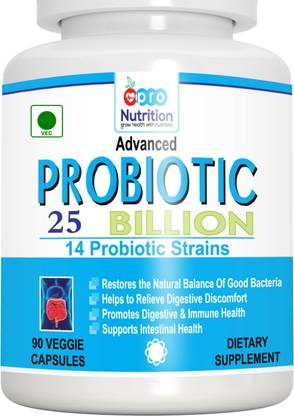 PRONUTRITION Advanced Probiotics 25 Billion per Capsule-14 Probiotic Strains-90 Veg Caps