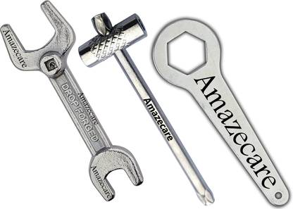 AMAZECARE 3 in 1 Oxygen Cylinder key & Single Side Medical Cylinder Key & Regulator Cylinder Key (Set of 3) Oxygen Cylinder Wrench Key (Set of 3) Double Sided Speciality