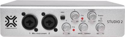 Xtreme Acoustics XA-ST2-SL USB audio interface studio 2 with MIDI in and out, 48v phantom power preamp for mic and instrument. Audio Interface