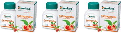 HIMALAYA Pure hurbs Ashwagandha general wellness rejuvenates mind and body 60 Tablets (Pack of 3)