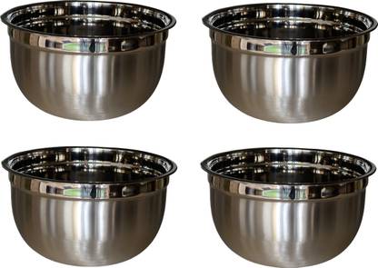 Kitko Stainless Steel Mixing Bowl Stainless Steel German Finish Fruit Vegetable Salad Chicken Marinade Cake Dough Mixing Serving Bowl for Kitchen Home ( 22 cm - 3000 ml ) Set of 4
