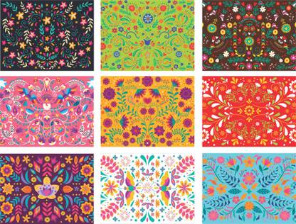svm craft SVM CRAFT Mini Blank Cards with Envelopes All Occasion - 18 Different 3.9 x 2.9 Inch Blank Greeting Cards White Envelopes. 18 Unique Designs Note Cards with Envelopes Set Greeting Card