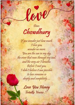Midas Craft I Love You Chowdhury ….03 Love Letter Greeting Card
