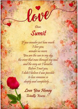 Midas Craft I Love You Sumit ….03 Love Letter Greeting Card