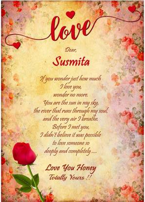 Midas Craft I Love You Susmita ….03 Love Letter Greeting Card