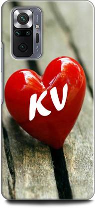 INDICRAFT Back Cover for REDMI Note 10 Pro Max K V, K LOVES V, NAME, LETTER, ALPHABET, KV LOVE, HART, BLUE