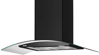 Glen CH-6063BLAC90 Auto Clean Wall Mounted Silver, Black 1200 CMH Chimney