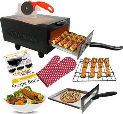 Geico master " 14 Inches Medium " GE-60321 Electric Tandoor Pizza Maker Fish Chicken Tikka Naan Roti Cake Baker French Fries Meat Barbeque Chaap Oil-Free Fryer (Black) Electric Tandoor Electric Tandoor