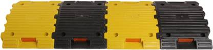 Ladwa Durable Plastic Speed Breaker /Heavy Duty Road Hump For Road Safety & High Visibilty -50mm 1 Meter (2 Black - 2 Yellow) Emergency Sign