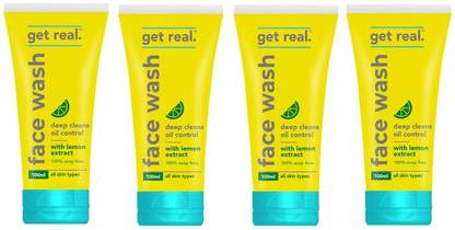 GET REAL Lemon  100 ml PACK OF 4 Face Wash