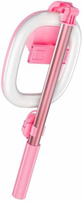 Hold up R11 6 Feet Selfie Stick with Tripod and 6 inch Ring Light (Shutter Button and USB Cable Included)(Pink) Ring Flash