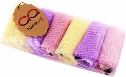 Ketsaal PACK OF 6 Multi-purpose Vegetables Fruits Mesh Fridge Storage Washable Zip Bags Pack of 6 Grocery Bags