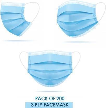 Wellstar Protective Face Mask with NOSE CLIP CE ISO & GMP Certified Bacterial Filtration 3 Ply Protective Face Mask with Nose Pin, BFE >98% & PFE >95%,ISI,CE, BIS & ISO 13485:2016 Certified, Tested by SITRA, Complies to ISI Level 2 & EN14683 Type IIR, Premium Mask For Men and Women 3 Ply Surgical Disposable Face Mask With Thick Melt Blown (SMMS) Filter, Anti-Virus, Anti-Bacteria, Anti-Pollution Mask with Nose Clip SM0008-200 Surgical Mask (Blue, Free Size, Pack of 200, 3 Ply) Non-Washable, Water Resistant Surgical Mask