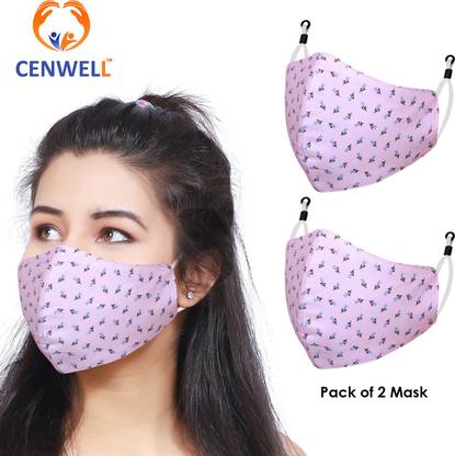 CENWELL WOMEN PINK 100% Cotton Protective Fashionable Fabric N95 Cotton Face Mask Women with Adjustable Earloop ,Adjustable Strap & Free Hand Sanitizer, Anti-pollution, Anti-virus and Anti-bacterial Fabric N95 PINK MASK Water Resistant, Reusable, Washable Cloth Mask With Melt Blown Fabric Layer