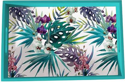 Brahma Design Tropical Palms Dining Serving and Desk Rectangular Tray