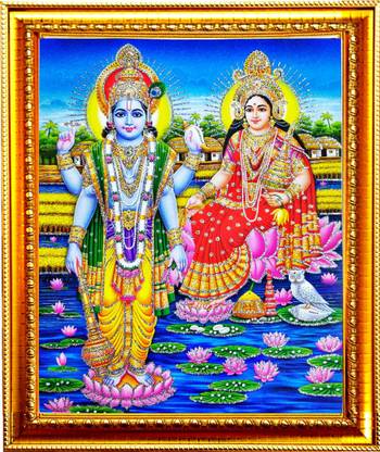 SUNINOW vishnu laxmi photo frame |vishnu photo Religious Frame