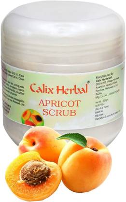 calix Herbal Organic & Ayurvadic Apricot Scrub Oily Skin For Dead Skin, Tan Blackhead, Cells Breakout Removal/Skin Blemishes/Moisturizes Skin/Fights Radicals/Ultra Hydrating/Exfoliating/Men/Women Scrub